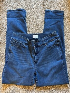 Lane Bryant Dark Blue High-Rise Slim Straight Jeans